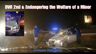 Drunk driver w/ child inside - Endangering Welfare of a Minor (Arkansas State Police PIT maneuver)