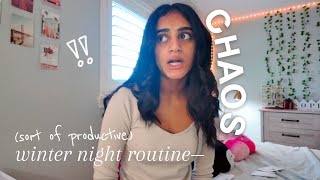 WINTER NIGHT ROUTINE *productive + chaotic* VLOGMAS WEEK 3