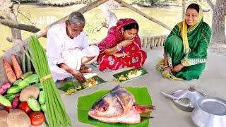 মাছের মাথা দিয়ে পাঁচমিসেলি সবজি রান্না,||vegetables recipe with fish head