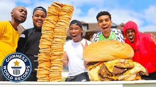 Who Can Make The BIGGEST FOOD Challenge (GIANT BURGER)