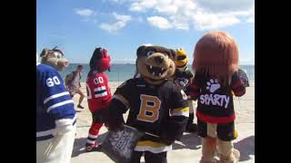 Parade of mascots for NHL Mascot Showdown at NHL All-Star Beach Fest at Fort Lauderdale Beach Park
