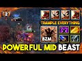 POWERFUL MID By Bzm Primal Beast Aghs Scepter + Radiance DPS Burn Trample Everything 7.35d DotA 2