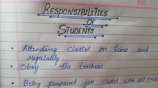 Duties of Students |Responsibility Of Students In English |Learn with SMR