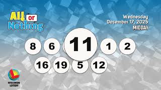 Wisconsin Lottery Midday Draw 12/17/2025