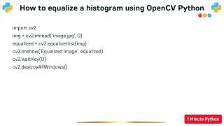 How to equalize a histogram using OpenCV Python