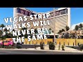 Morning Summer Vegas Strip Walks Wall Goes Up in Front of Mirage Hotel to Make Way For Hard Rock