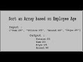Sort an Array based on Employee Age in Ascending and Descending order | Java Coding Question-1