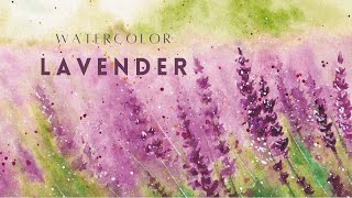 WATERCOLOR LAVENDER | How to paint Lavender Flowers