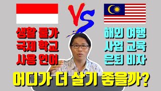 인도네시아 vs 말레이시아 중에 어느 나라가 더 살기 좋을까요? 생활물가, 국제학교, 사용언어, 음식 그리고 비자 부분을 비교해 봤습니다.