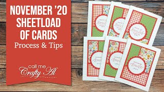 A SheetLoad of Thank You Cards | November 2020 SheetLoad of Cards | Process \u0026 Tips