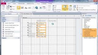 Microsoft Access: Add Fields to the Form Design