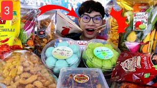 กินตามขนมดังติ๊กต๊อก ผักอบกรอบสุดฮิต พริกทอด หมึกสามรส Ep.3 #Mukbang food popular TikTok:ขันติ