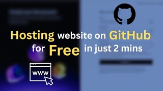 Host website on github for free in just 2 mins | Deploy website on GitHub | GitHub pages deployment