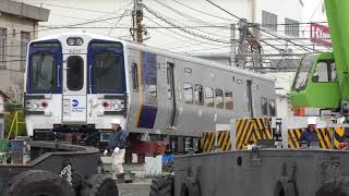 川重兵庫工場　アメリカロングアイランド鉄道車両船積み見学　2018.02.21