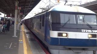 JR貨物 EF210-144号機（吹田）＋コキ24両　貨物列車5075レ（約10時間遅れ） 2019.03.29