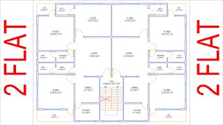 HOUSE PLAN DESIGN | EP 216 | 2500 SQUARE FEET TWO-UNIT HOUSE PLAN | LAYOUT PLAN