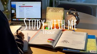 1-HOUR STUDY WITH ME |Time late night study with me | Calm Sunday music| Real time بامن درس بخوان