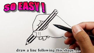 How to draw a hand holding a pencil | Easy Drawings | How To Draw A Hand Holding Something