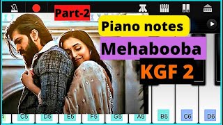 KGF 2 Mehabooba piano tutorial | kgf 2 ringtone | kgf 2 piano | kgf 2 walk band| kgf chapter 2 piano