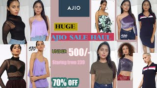 HUGE AJIO TRY-ON HAUL  REVIEW 2020 | ALL UNDER 500/- | UPTO 70% OFF | TOPS, DRESSES, BOTTOMS \u0026 MORE