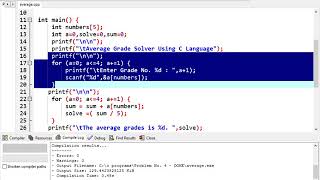 Average Grade Solver Using C Language