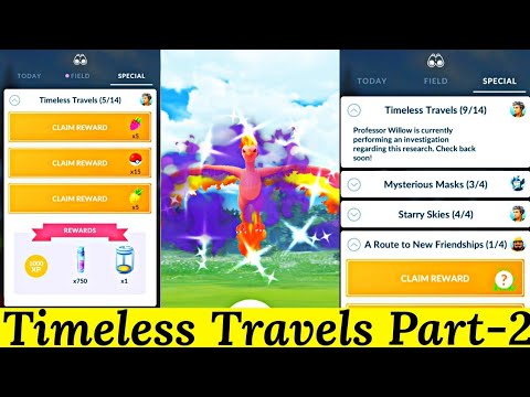 Timeless Travels 9/14 Special Research In Pokemon Go Shadow Shiny Moltres Lycanroc (Dusk Form)