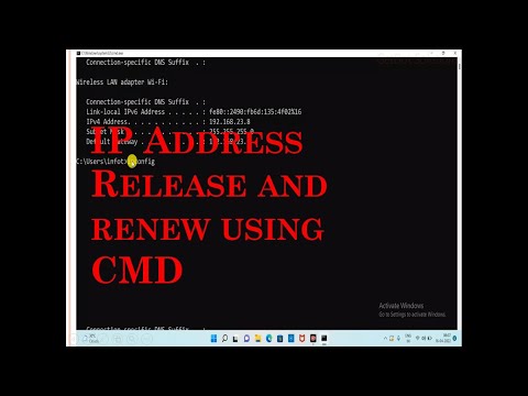 IP Address Release and renew using CMD #ipconfig #ipconfig /renew #ipconfig /release #cmd