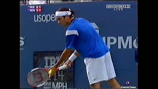 Federer vs Henman | US OPEN 2004 (SF) | Court Level & Slow Motion