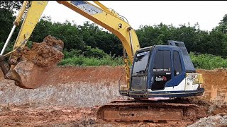 รีวิว-รถขุดแม็คโคร kobelco sk120 mark 3 ขุดดินใส่รถ 6 ล้อ ทีมเสี่ยเป้ อ.ศรีวิไล จ.บึงกาฬ