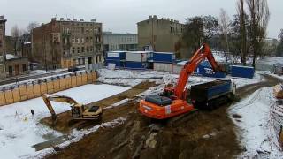 ŁÓDŹ W ROZBUDOWIE - Koparki, wywrotki, drone in action - Bud, Ilumino -  Łódź 02-01-2017