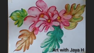 Pink flower painting|water colour painting