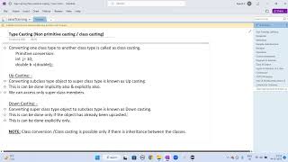 Java Training OOPS - TypeCasting NonPrimitive Program