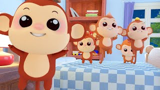Five Little Monkeys  Jumping on the Bed - Nursery Rhyme Children's Song with Lyrics