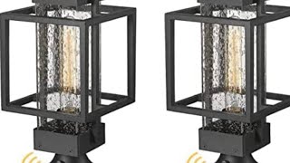 Dusk to Dawn Outdoor Post Light Fixtures,Outdoor Post Lantern with 3-Inch Pier Mount