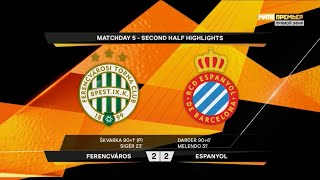 Ferencvaros 2:2 Espanyol. UEL 2019/20