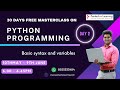 Day  02 - Python programming:Basic syntax and variables || Pantech eLearning