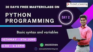 Day 02 - Python programming:Basic syntax and variables || Pantech eLearning