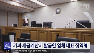 가짜 세금계산서 발급한 업체 대표 징역형