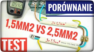 Wytrzymałość prądowa przewodów elektrycznych YDYp 1,5mm2 i 2,5mm2 - TEST przeciążenia i temperatury