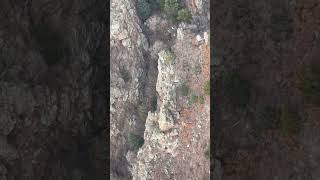 Ruins of TWA Flight 260 in the Deep Canyons of the Sandia Mountains from the Sandia Peak Tramway