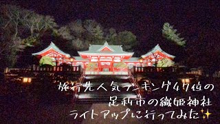 【栃木県足利市名物✩.*˚織姫神社】昼間じゃなくて夜のライトアップに立ち寄ってみた✨境内も綺麗だし夜景も綺麗✨