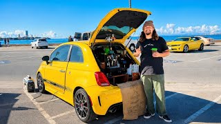 He Built a Coffee Shop Inside a Tiny Fiat 500 | Barista Life Long Beach California | Silent Vlog 4K