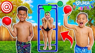 Splash Dunk Tank Challenge Family Fun Activities With Kyrie & DJ's Clubhouse!!