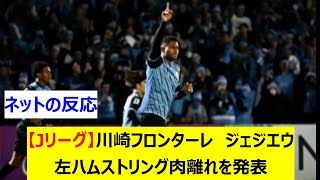 【Jリーグ】川崎フロンターレ　ジェジエウ　左ハムストリング肉離れを発表