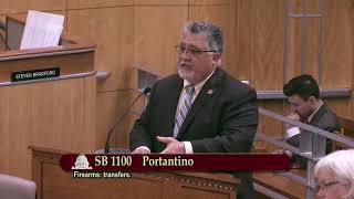 Senator Portantino presents SB 1100 to Senate Public Safety Committee