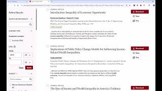 Searching for journal articles in Economics using the JSTOR database