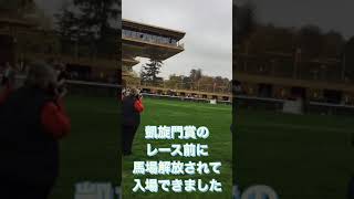 パリロンシャン競馬場のコースに入れた！まさかの凱旋門賞前に馬場解放！！エネイブルもびっくり！！