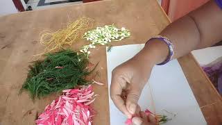 Bridal flower. Making - bouquet flower, and nandhiyavata  in Tamil.