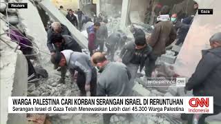 Warga Palestina Cari Korban Serangan Israel di Reruntuhan