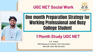 1 Month Study UGC NET  | for Social Work | for Working Professionals and College Students